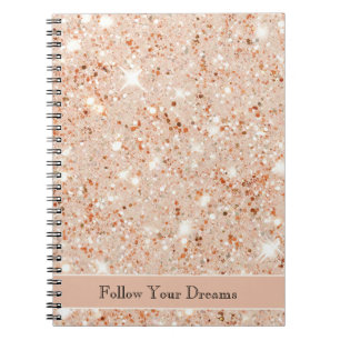 Cuaderno Sueños de purpurina de melocotón bonitos