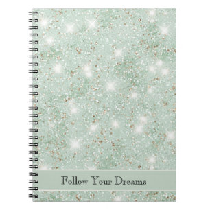 Cuaderno Sueños de purpurina de menta femenina