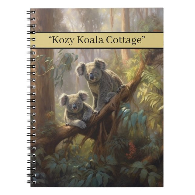 Cuaderno Sueños del Bosque de Koalas, personalizado  (Frente)