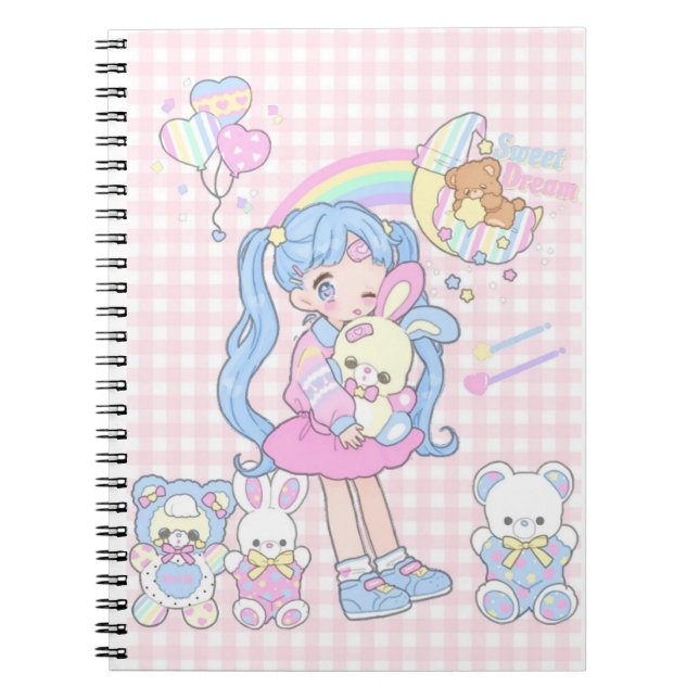 Cuaderno Sueños dulces Kawii (color Pastel para portátiles  (Frente)