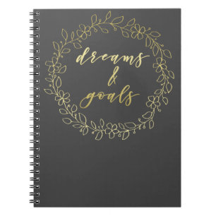 Cuaderno Sueños y objetivos: portátil para tipografía con g