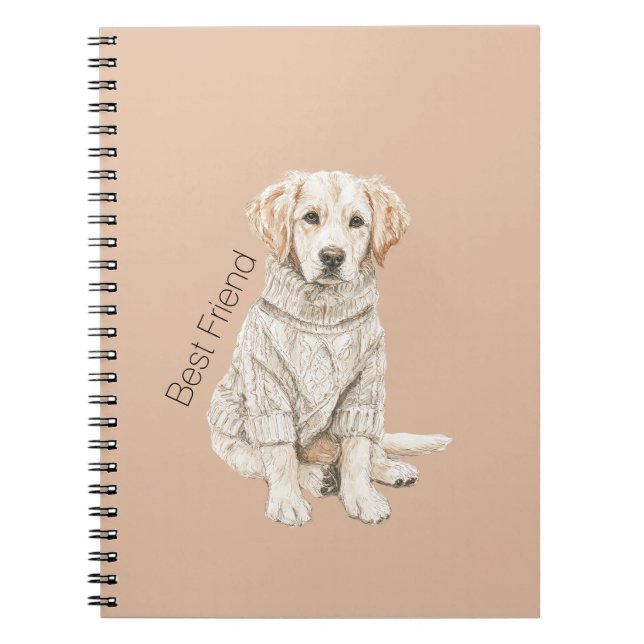 Cuaderno Suéter de crema para perro mejor amigo (Frente)