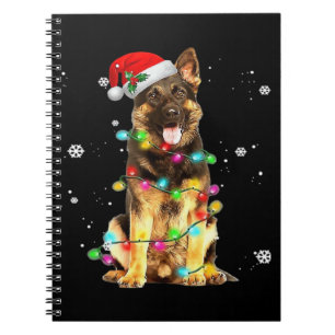 Cuaderno Suéter de Navidad de árbol de perro pastor alemán