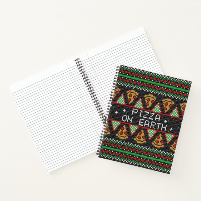 Cuaderno Suéter de Navidades feos de Pizza (Interior)