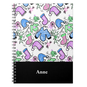 Cuaderno Suéter Feo de Navidad con Dibujos y Remolinos Patr