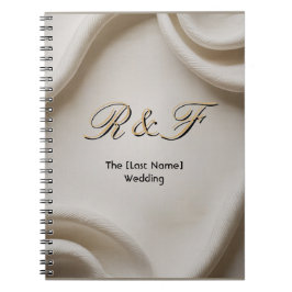Cuaderno Suite de Monograma Personalizado | Boda de Lino de