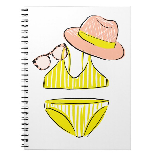 Cuaderno Sumerja el sol - traje de baño amarillo (Frente)