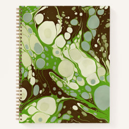 Cuaderno Suminagashi Green Marble Paper