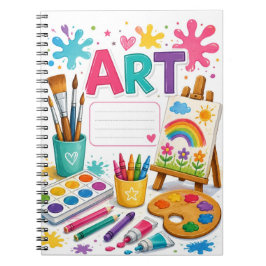 Cuaderno Suministros de Arte Coloridos y Lienzo de Arcoíris