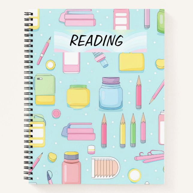 Cuaderno SUMINISTROS DE ESCUELAS COLOR PASTEL DE bonito (Anverso)