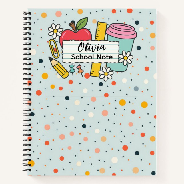 Cuaderno Suministros escolares Colorful Dot Back to School  (Anverso)