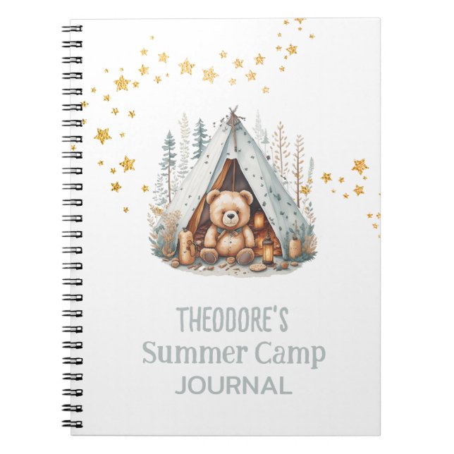 Cuaderno Summer Camp Cute Woodland Bear Journal (Frente)