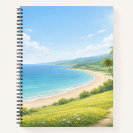 Cuaderno Summer Coastal Landscape Spiral Notebook