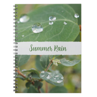 Cuaderno Summer Leaves and Raindrops Photo Spiral Notebook