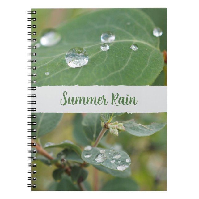 Cuaderno Summer Leaves and Raindrops Photo Spiral Notebook (Frente)