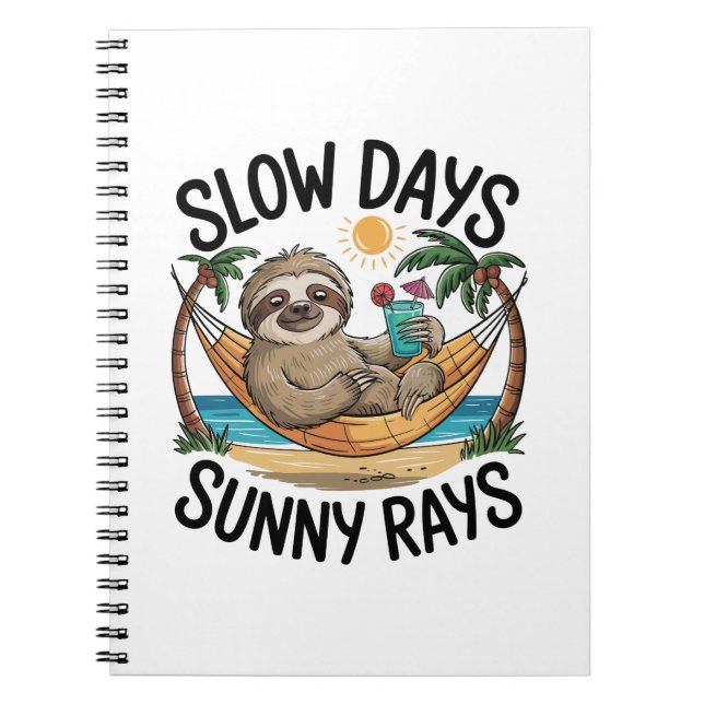 Cuaderno Summer Vibes Sloth Funny Lazy Float (Frente)