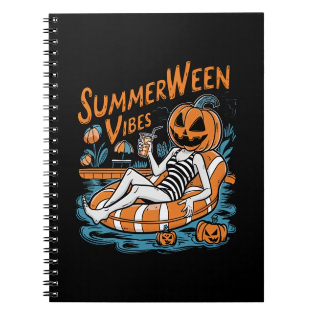 Cuaderno Summerween Vibes Spookone Summer Pumpkin Cute (Frente)