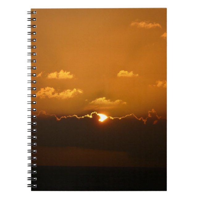 Cuaderno Sun Behind Clouds I Naranja Sunset Photo (Frente)
