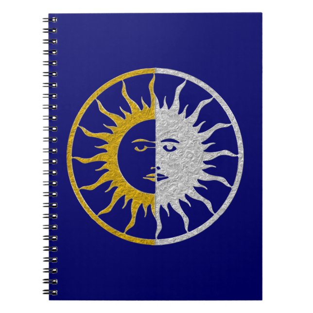 Cuaderno SUN & MOON Symbol - plata dorada (Frente)