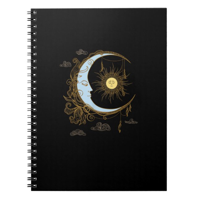 Cuaderno Sun Moon Vintage 90 Witch Whimsigoth Estética (Frente)