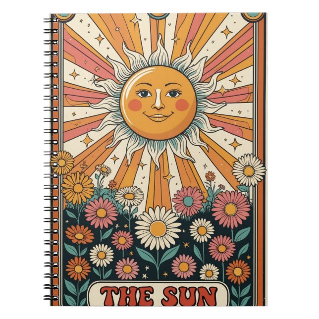 Cuaderno Sun Tarot Notebook, Boho Sun Journal (Frente)