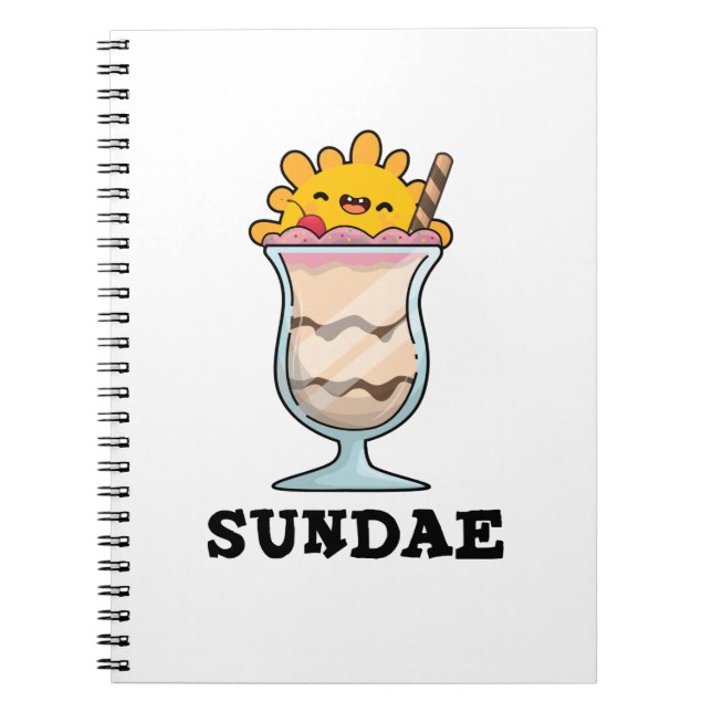 Cuaderno Sundae Funny Sunday Ice Cream Pun (Frente)