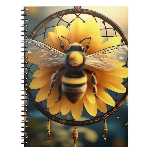 Cuaderno Sunflower Bee Dreamcatcher, (Frente)