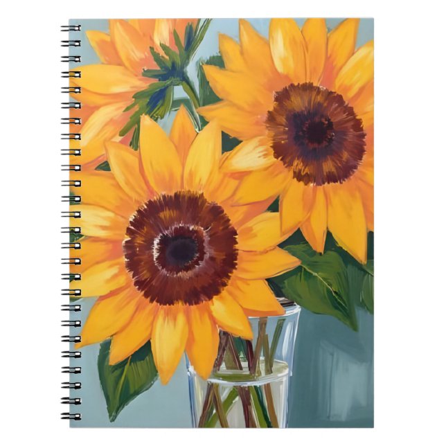 Cuaderno Sunflower Bouquet | Yellow Watercolor Floral (Frente)