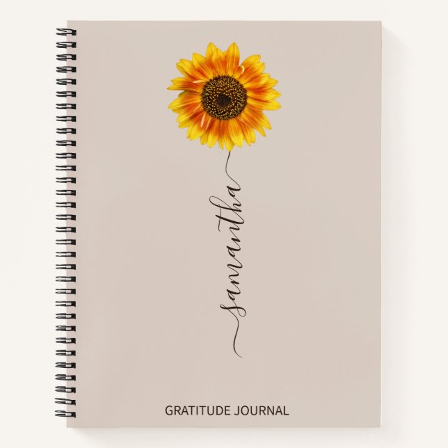 Cuaderno Sunflower Gratitude Journal, Ley de atracción (Anverso)