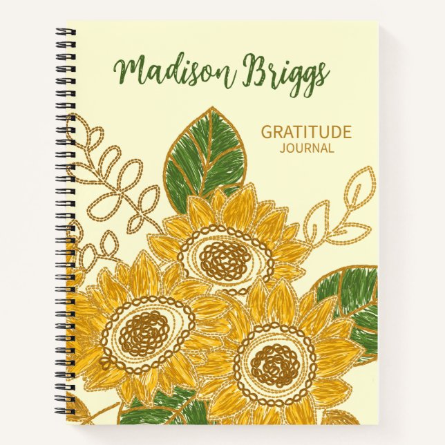 Cuaderno Sunflower Gratitude Journal, Ley de atracción (Anverso)