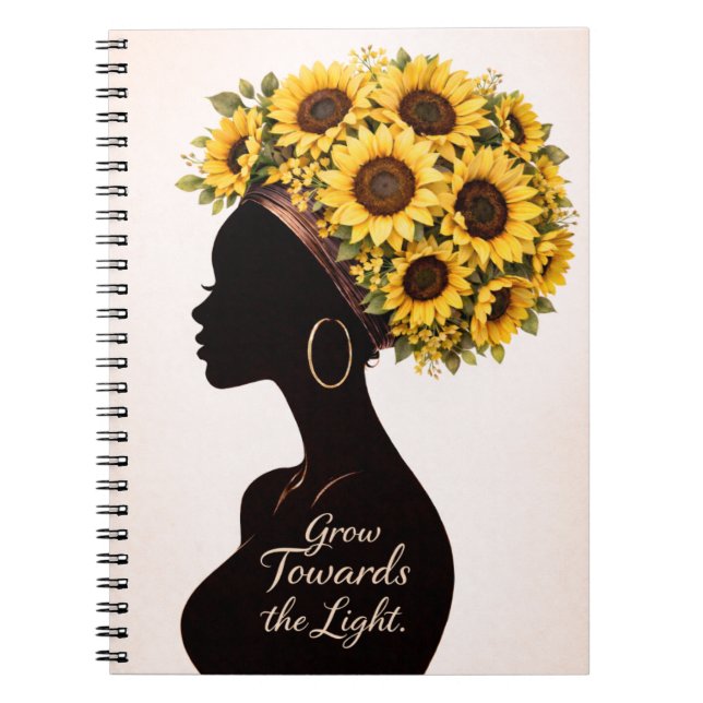 Cuaderno Sunflower Inspirational Black Woman Floral Journal (Frente)