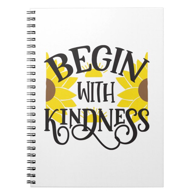 Cuaderno Sunflower Lover | Comenzar con amabilidad (Frente)