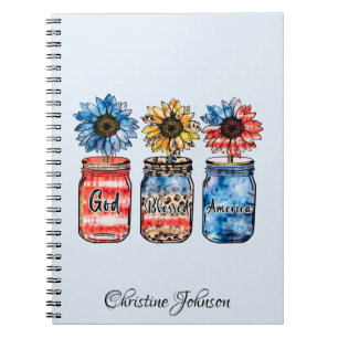 Cuaderno Sunflower patriótico en jarras Dios bendijo a Es