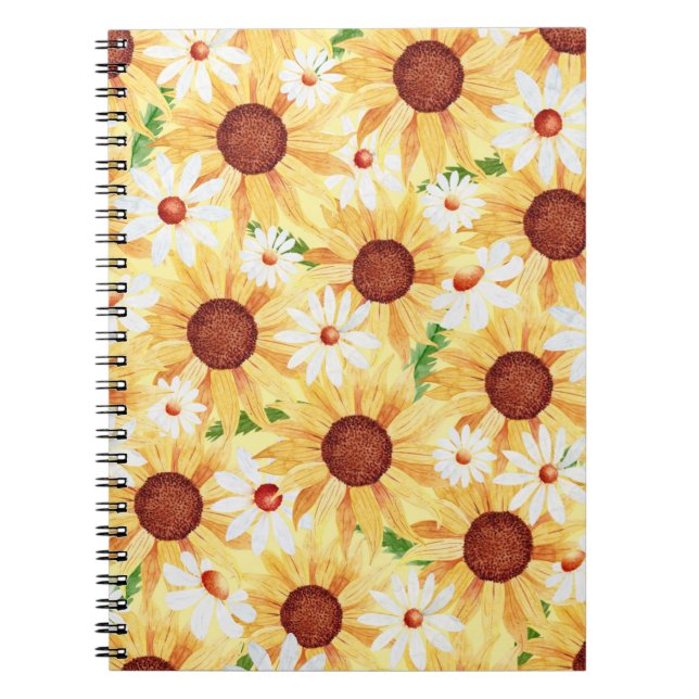 Cuaderno Sunflower y Daisy Watercolor (Frente)