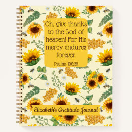 Cuaderno Sunflowers Bebida Personalizado Biblia Verse Chris