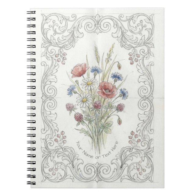 Cuaderno Sunlit Wildflower Meadow: Nature Lover's Botanical (Frente)