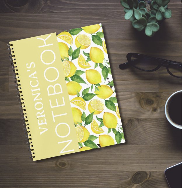 Cuaderno Sunny Delight: Espiral personalizada de limón y ho (Subido por el creador)