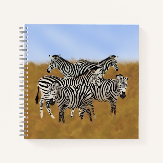 Cuaderno Sunny Serengeti Zebra | Vida salvaje Safari (Anverso)