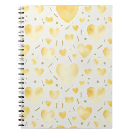 Cuaderno Sunny Yellow Watercolor Hearts