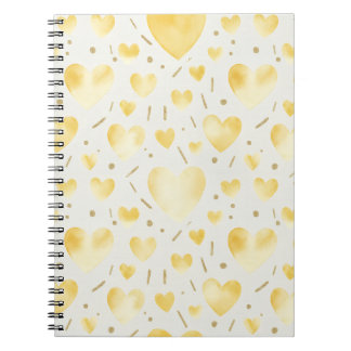 Cuaderno Sunny Yellow Watercolor Hearts