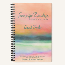 Cuaderno Sunrise Art Beach House Vacation Rental Guest Book