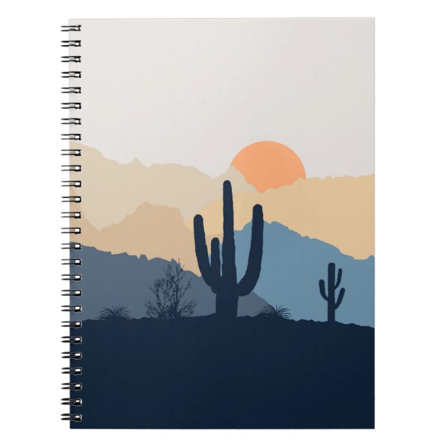 Cuaderno Sunrise azul y beige desértico (Frente)