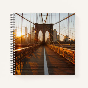 Cuaderno Sunrise New York City Brooklyn Bridge Sunrise