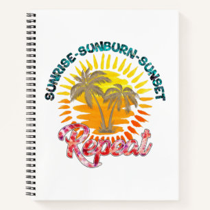 Cuaderno Sunrise-Sunburn-Sunset-Repetir   Palm Trees dorado