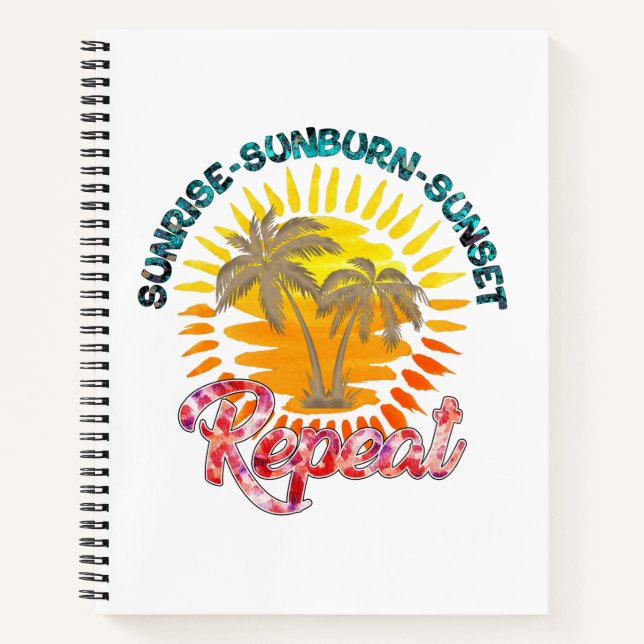 Cuaderno Sunrise-Sunburn-Sunset-Repetir | Palm Trees dorado (Anverso)