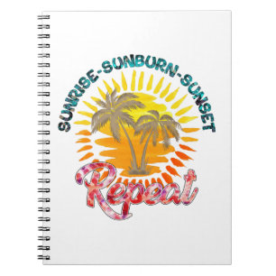 Cuaderno Sunrise-Sunburn-Sunset-Repetir Palm Trees dorado