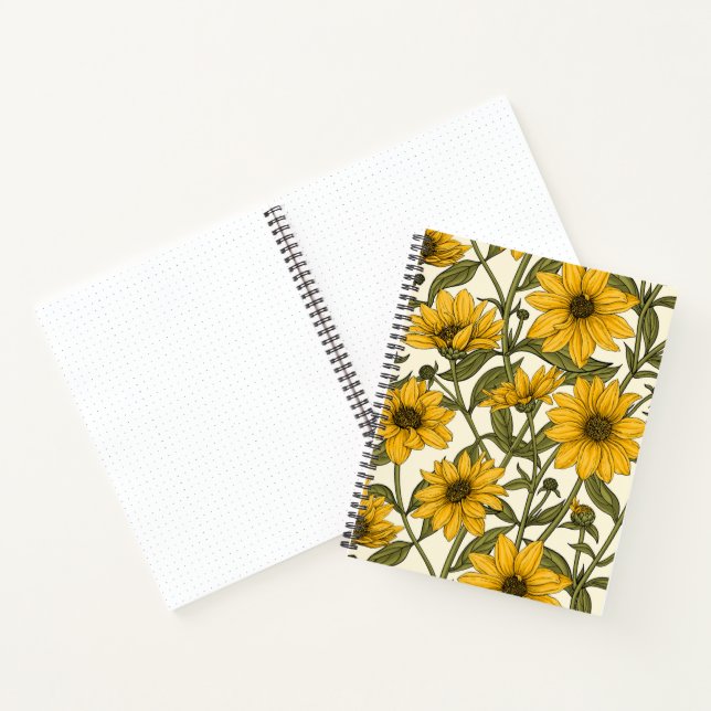 Cuaderno Sunroot, girasol salvaje en blanco roto (Interior)