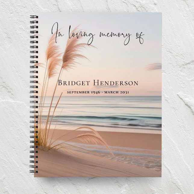 Cuaderno Sunset Beach In Loving Memory Memorial Guest (Subido por el creador)