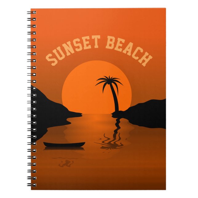 Cuaderno Sunset Beach Tropical Naranja Sunset (Frente)