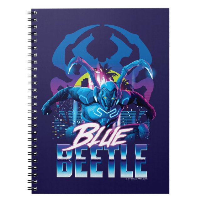 Cuaderno Sunset de Blue Beetle Retrowave City (Frente)
